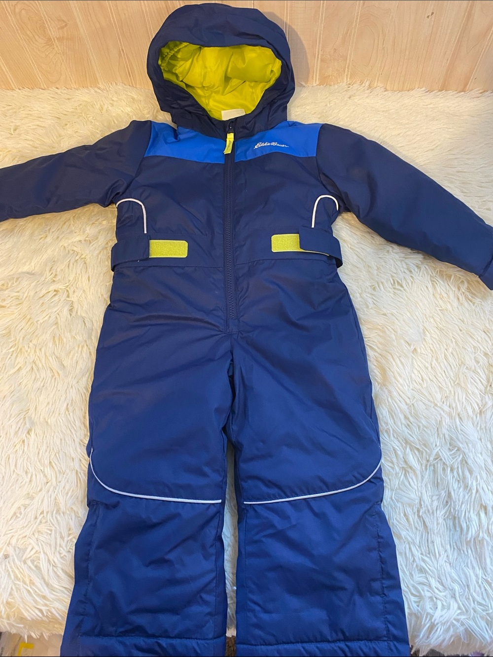 Navy & Bright Yellow Kids One-Piece Snow Suit